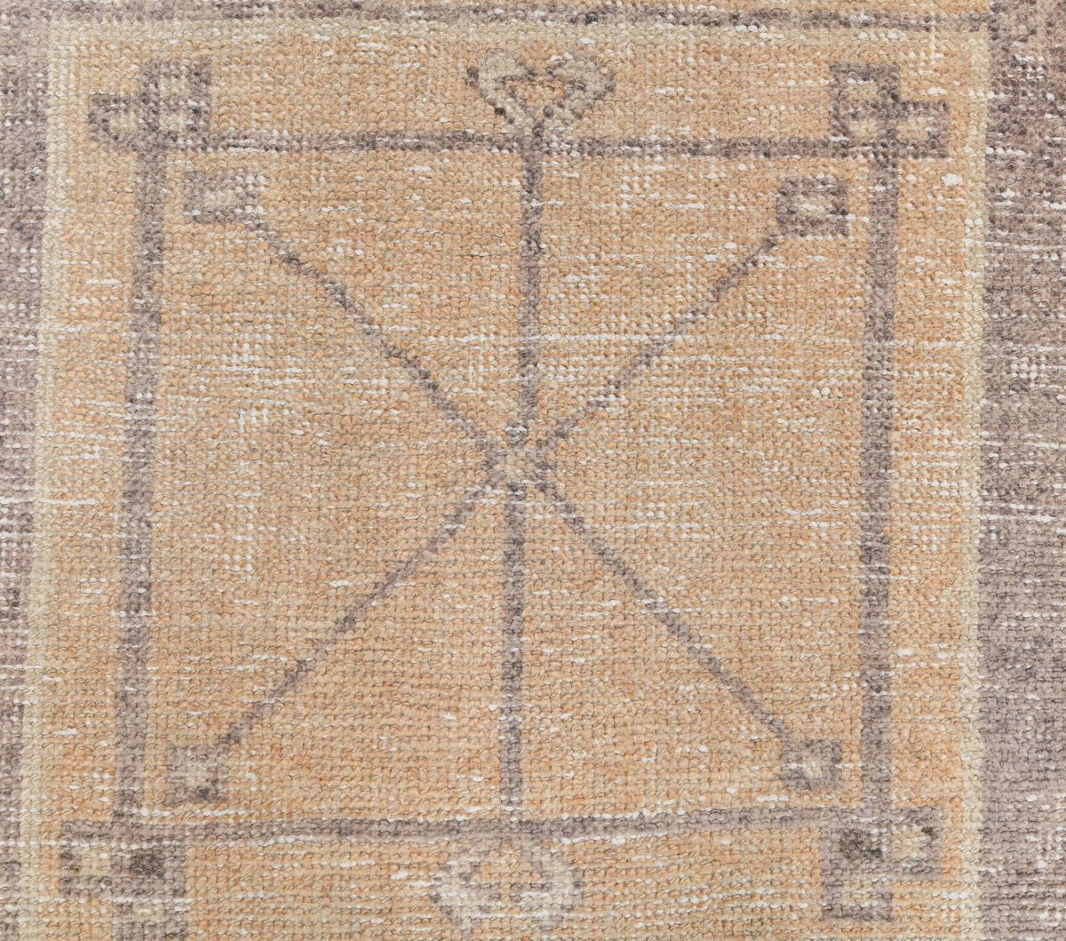 El yapımı vintage yolluk 76x277 cm geometrik desenli yün - desen detayı