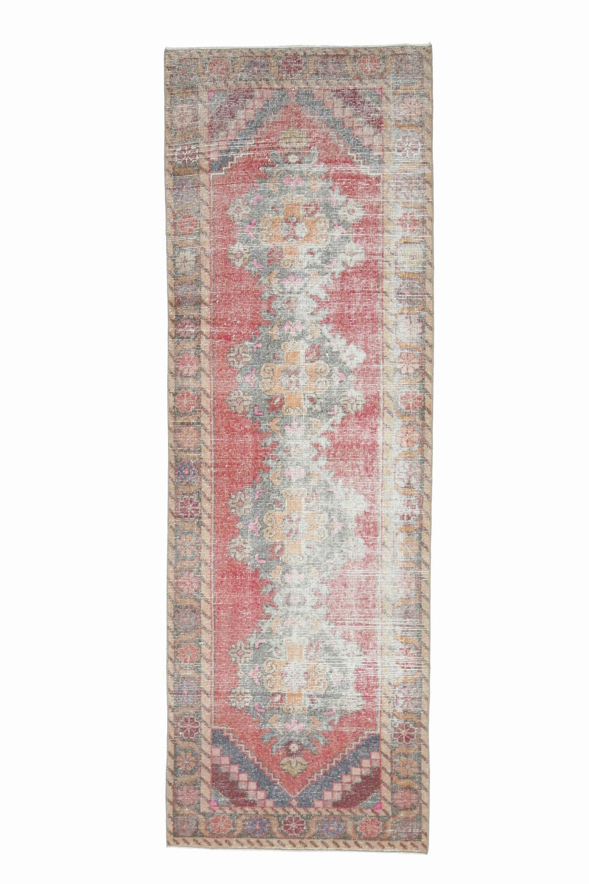 El yapımı vintage yolluk 91x279 cm oryantal desenli yün - farklı açıdan görünüm