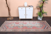 El yapımı vintage yolluk 91x279 cm oryantal desenli yün - detay görünümü