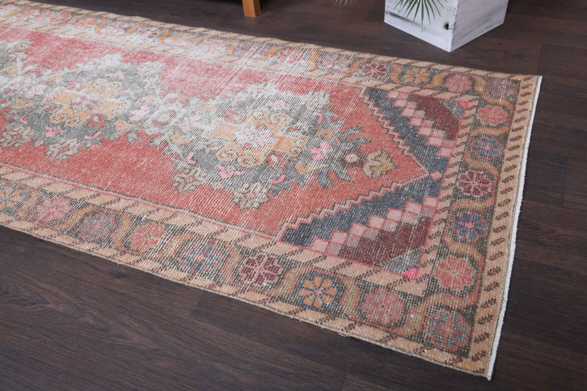 El yapımı vintage yolluk 91x279 cm oryantal desenli yün - mekan görünümü