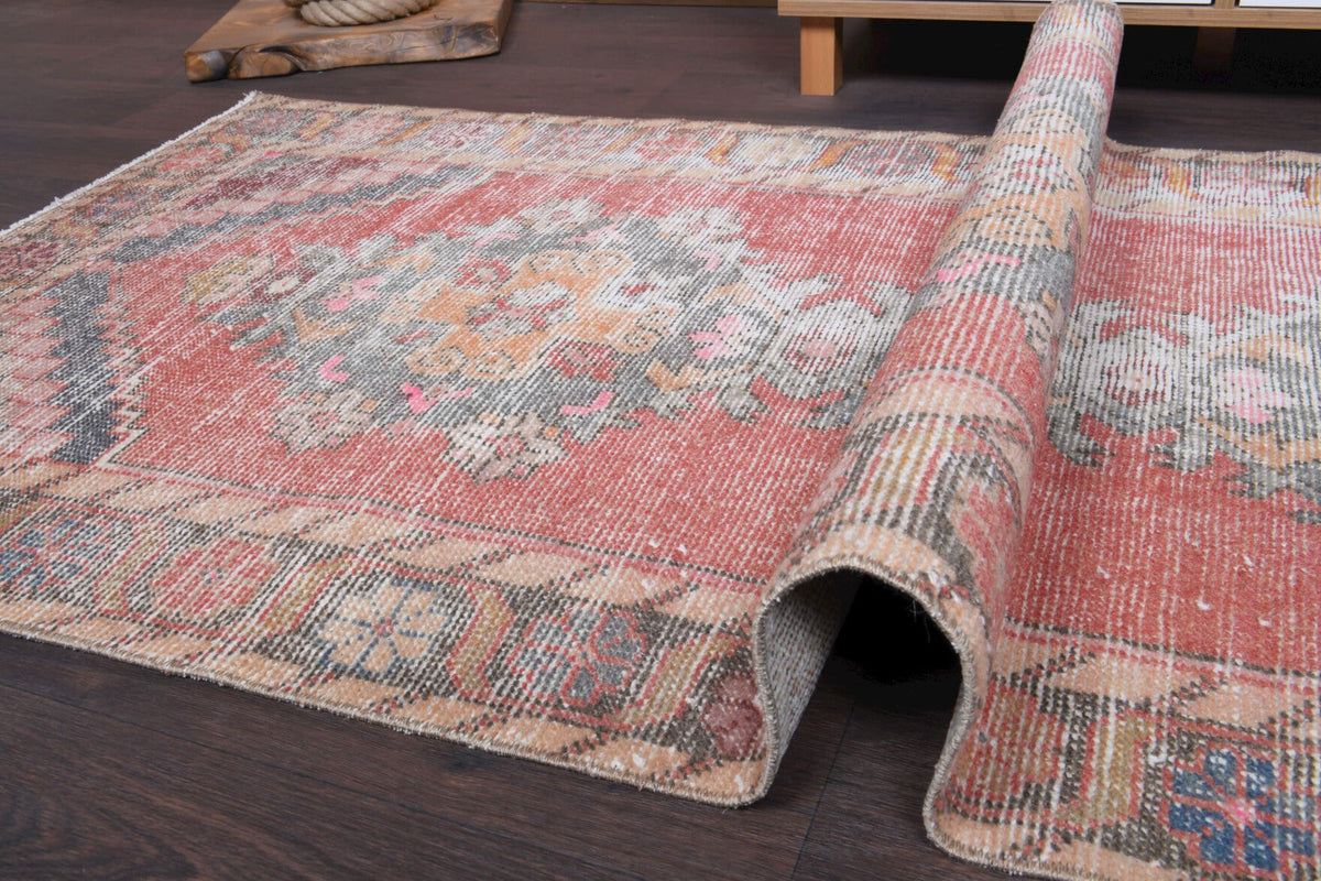 El yapımı vintage yolluk 91x279 cm oryantal desenli yün - açık alan görünümü