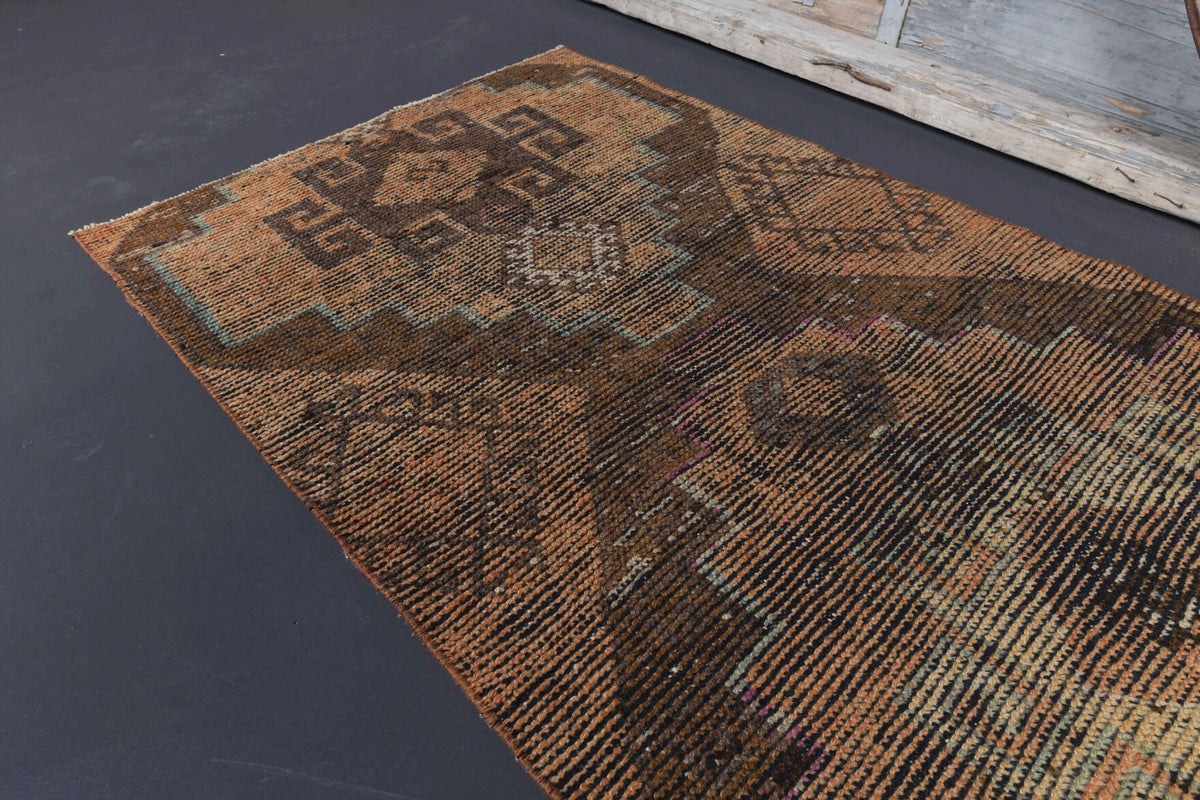 El yapımı vintage yolluk 86x287 cm oryantal desenli yün - desen detayı