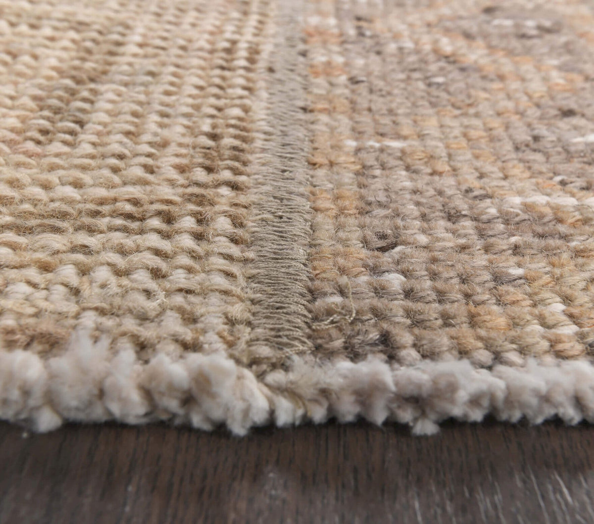 El yapımı vintage yolluk 79x279 cm soluk geometrik desenli yün - desen detayı