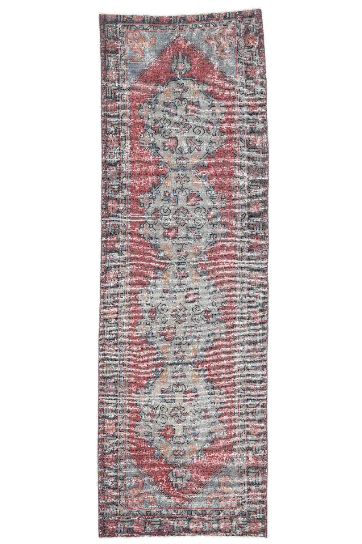 El yapımı vintage yolluk 91x290 cm oryantal desenli yün - açık alan görünümü