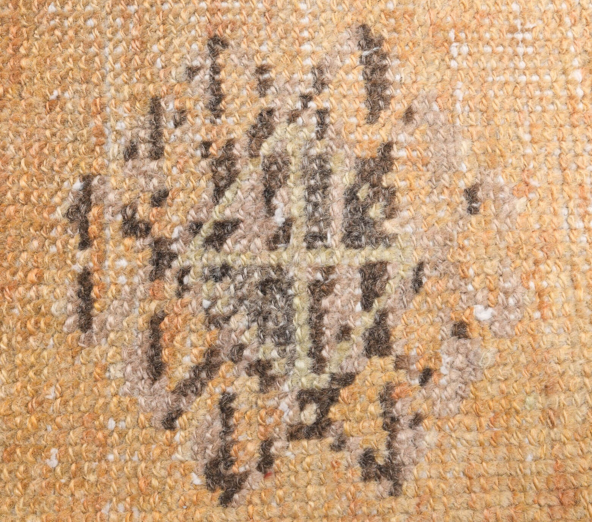 El yapımı vintage yolluk 86x259 cm geometrik desenli yün - üstten görünüm