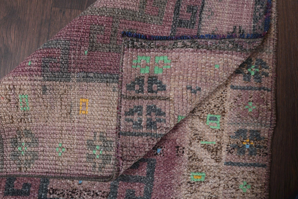 El yapımı vintage yolluk 79x259 cm oryantal desenli yün - mekan görünümü
