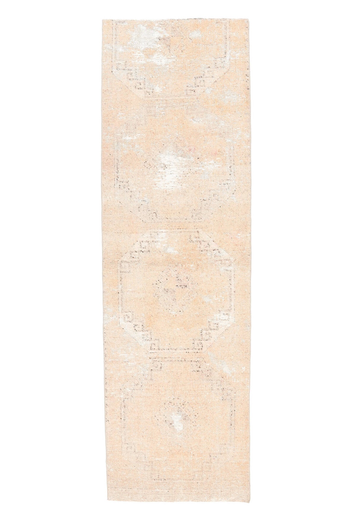 El yapımı vintage yolluk 86x284 cm geometrik desenli yün - açık alan görünümü