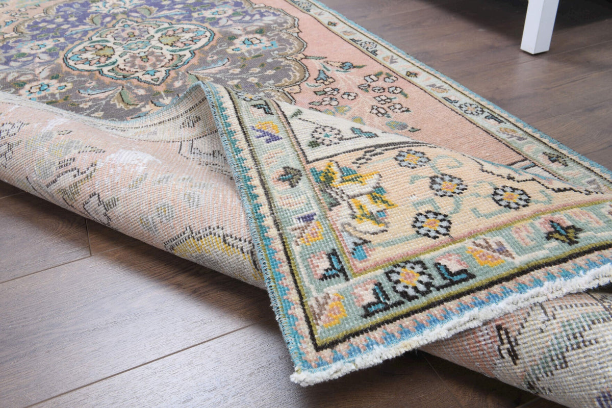 El yapımı vintage yolluk 94x279 cm oryantal desenli yün - açık alan görünümü