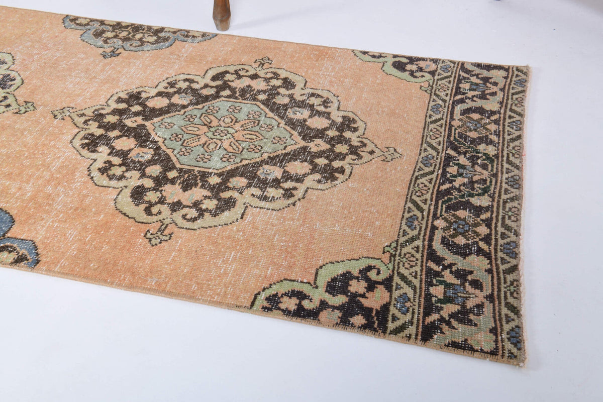 El yapımı vintage yolluk 81x287 cm oryantal desenli yün - desen detayı