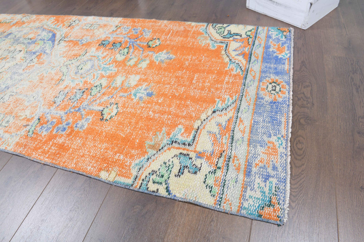 El yapımı vintage yolluk 89x269 cm oryantal desenli yün - desen detayı
