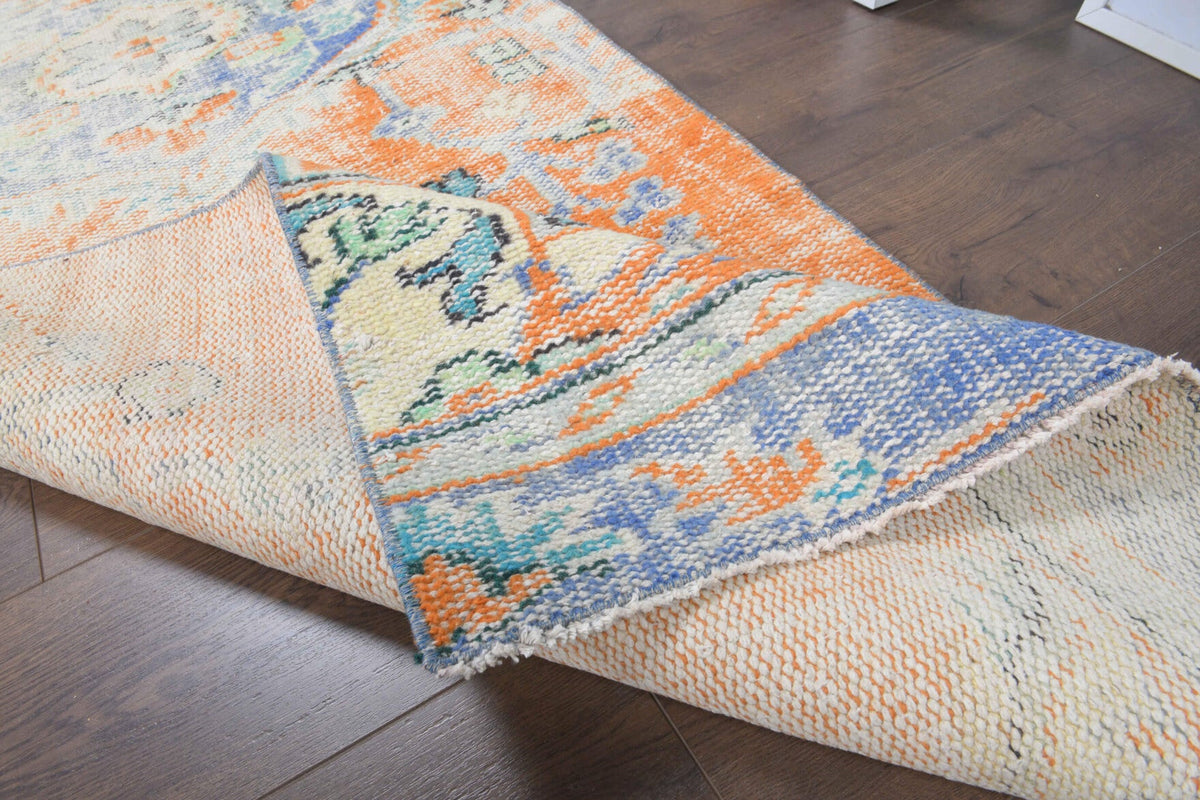 El yapımı vintage yolluk 89x269 cm oryantal desenli yün - mekan görünümü
