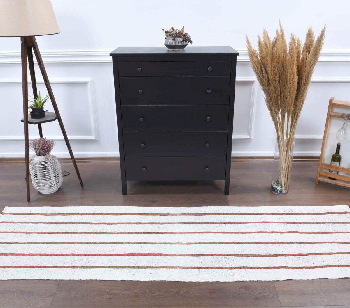 3x9 Wool Vintage Kilim Runner Rug