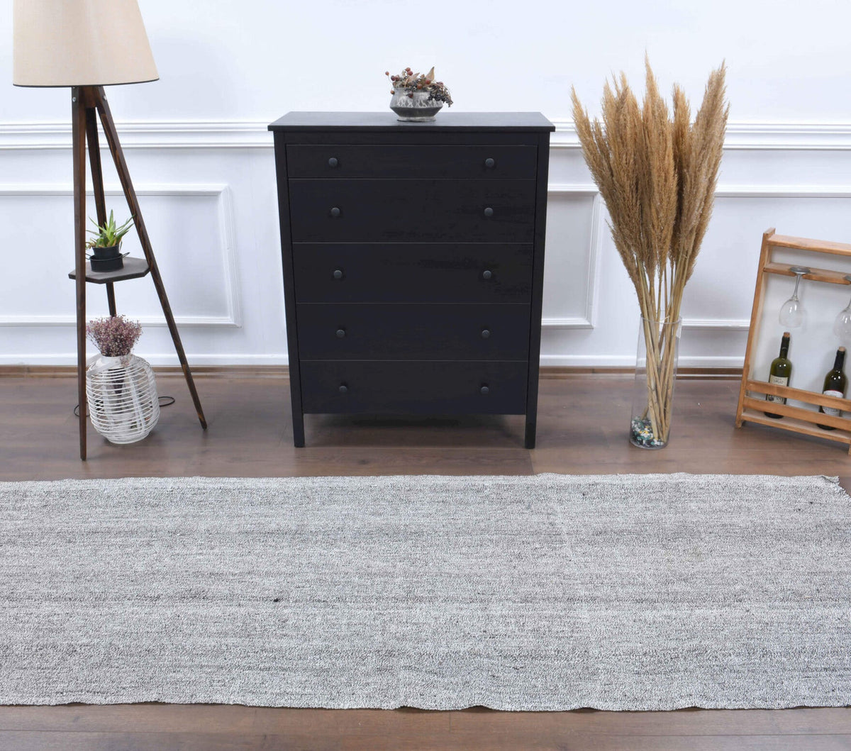 3x9 Wool Vintage Kilim Runner Rug