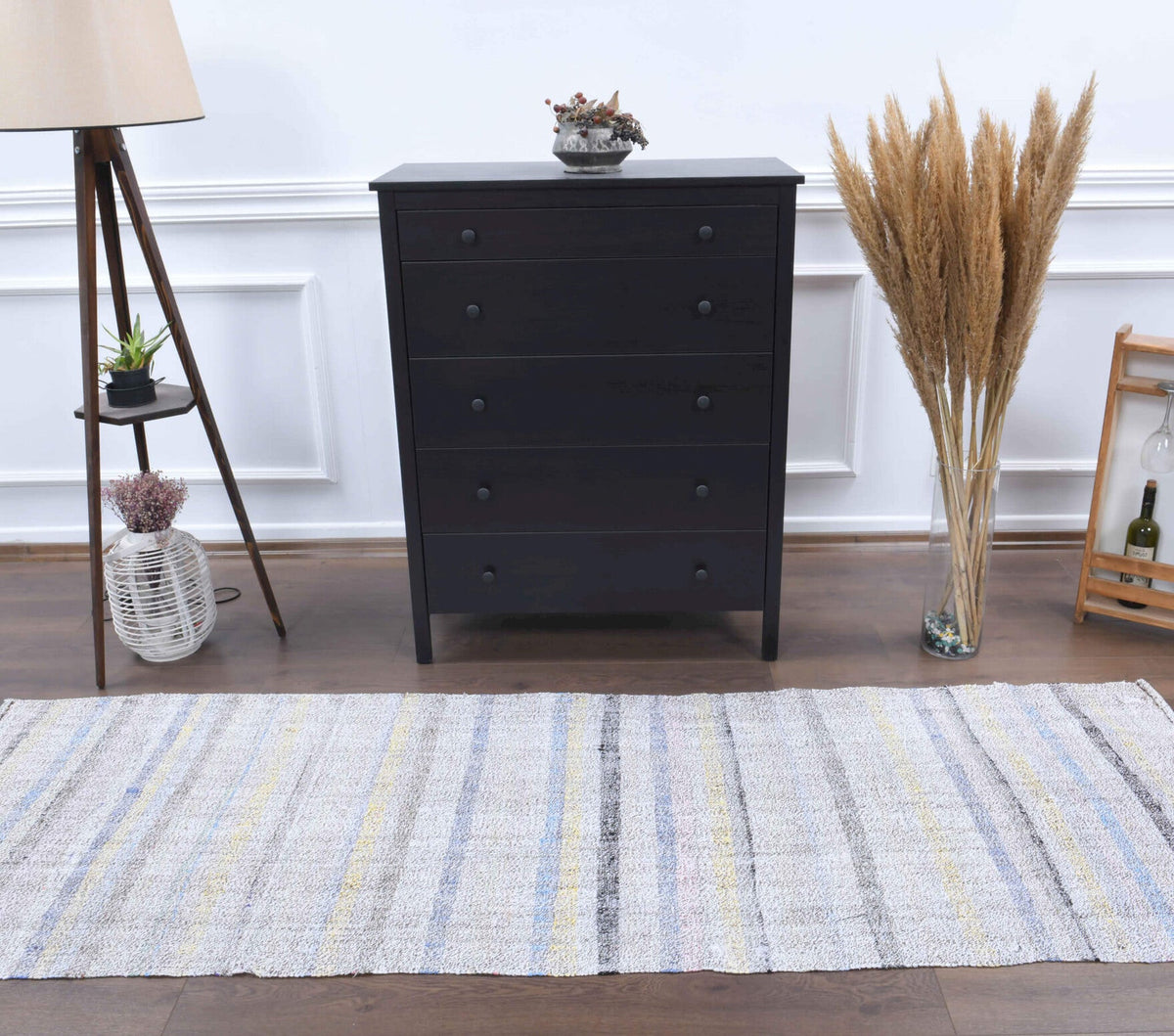 3x9 Handmade Vintage Kilim Runner