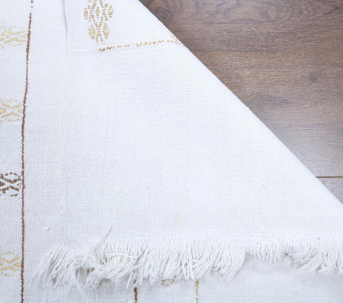 El yapımı vintage yolluk 76x272 cm kilim desenli yün - desen detayı