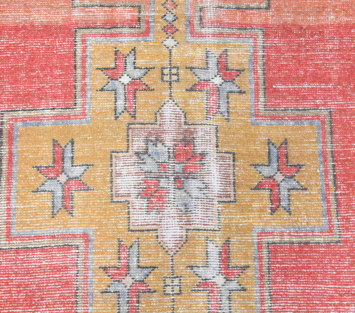 El yapımı vintage yolluk 94x259 cm oryantal desenli yün - desen detayı