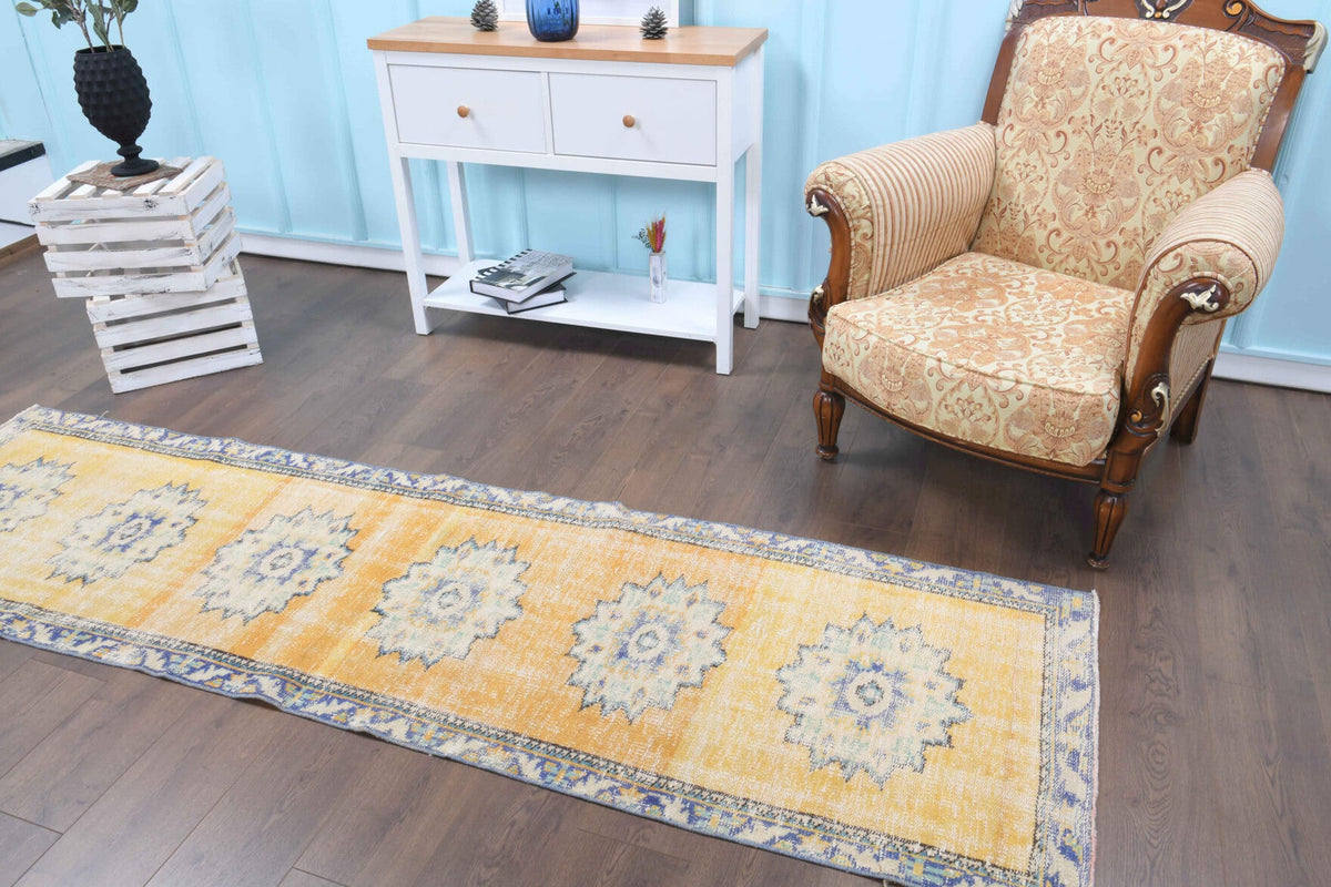 El yapımı vintage yolluk 79x272 cm oryantal desenli yün - desen detayı