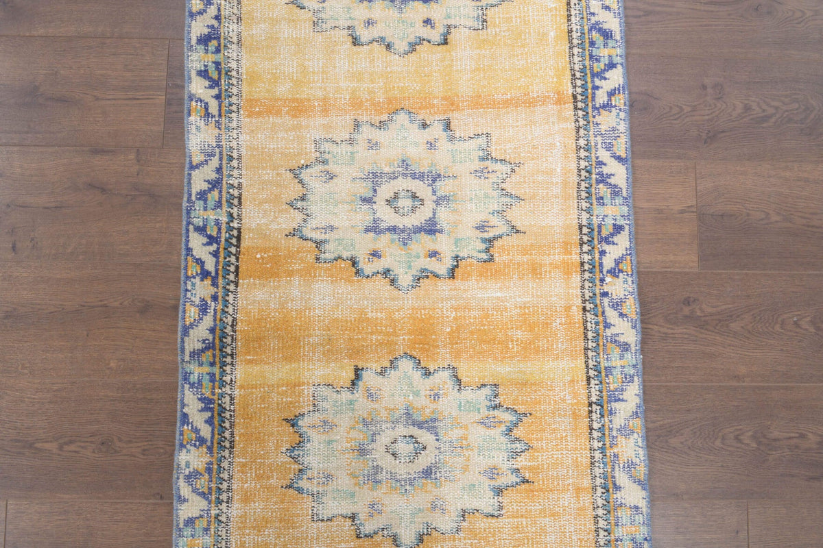 El yapımı vintage yolluk 79x272 cm oryantal desenli yün - mekan görünümü