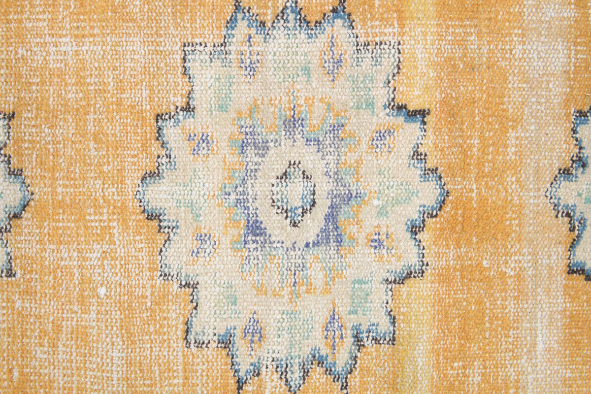 El yapımı vintage yolluk 79x272 cm oryantal desenli yün - üstten görünüm