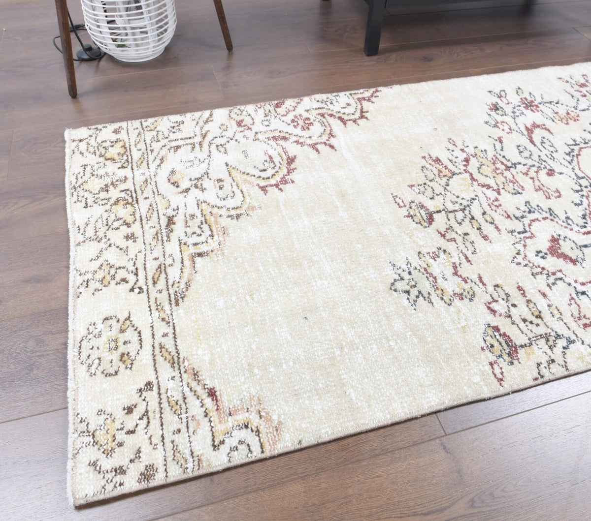 El yapımı vintage yolluk 89x264 cm oryantal desenli yün - mekan görünümü