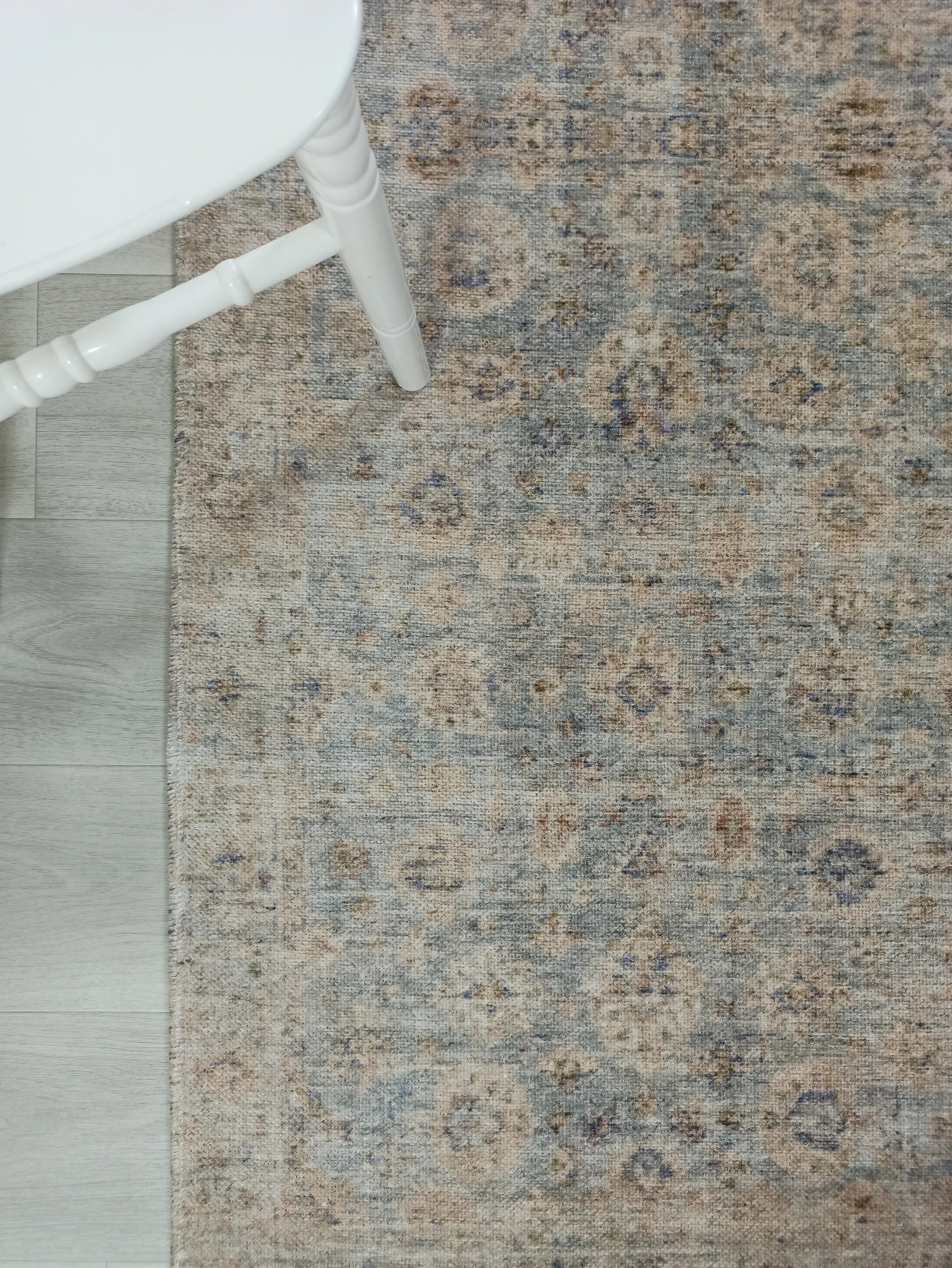 Bej ve Vizon Eskitme Desenli Vintage Halı - OUTLET - 4182OU