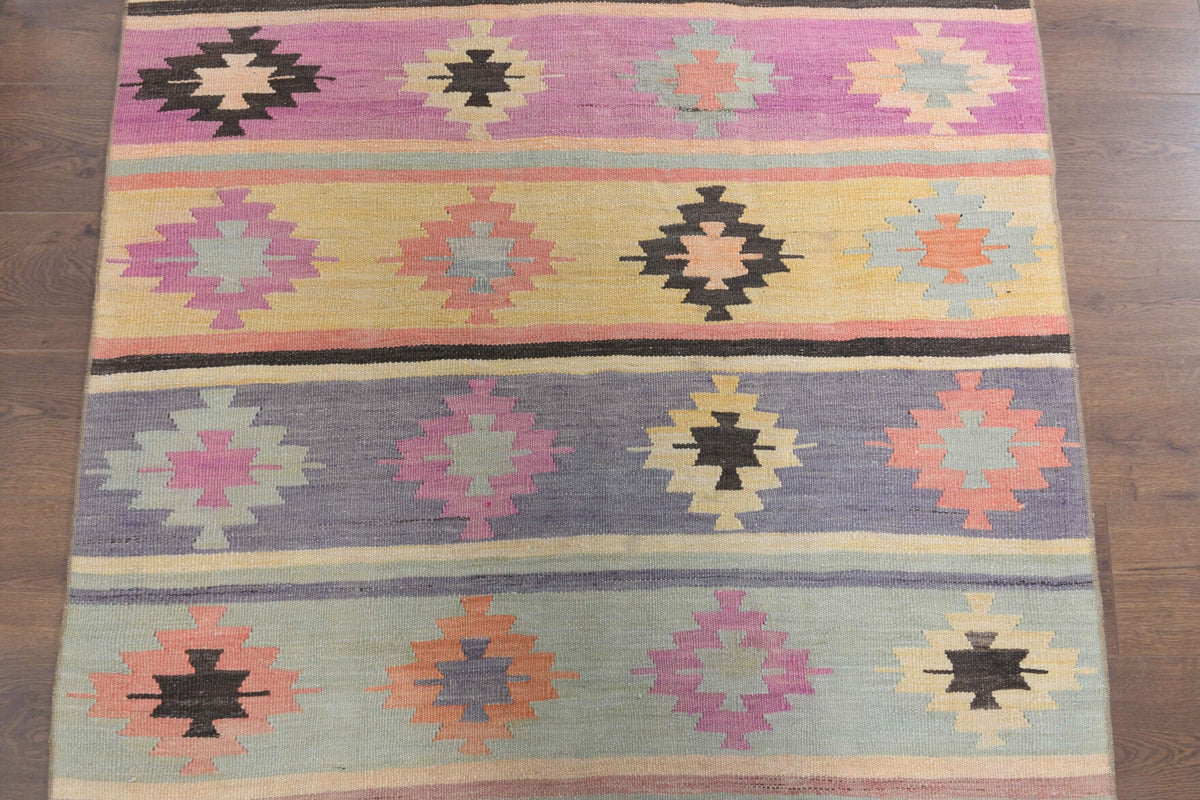 4x10 Wool Vintage Runner Rug
