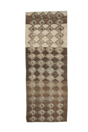 Vintage Brown Flatweave Runner Rug