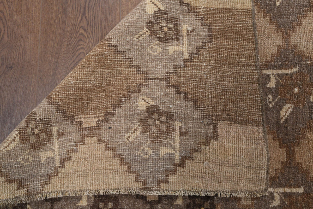 Vintage Brown Flatweave Runner Rug