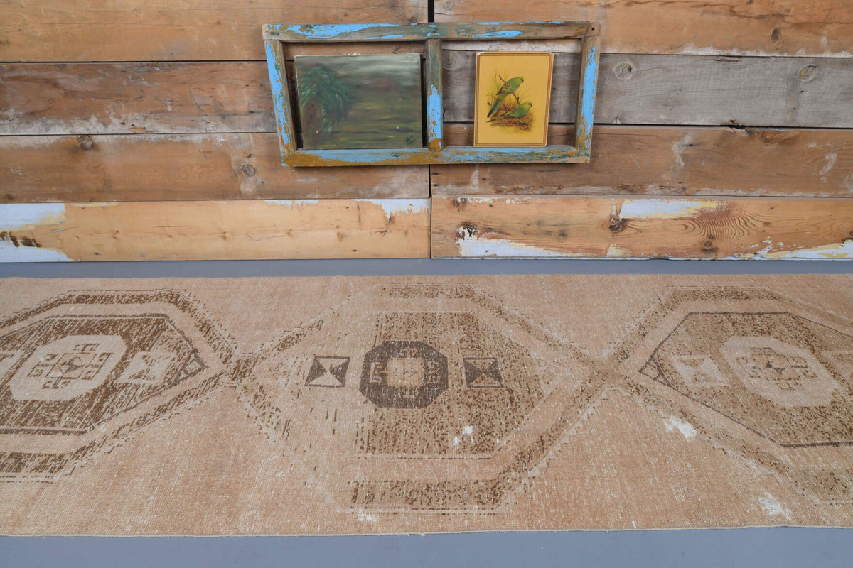 Turkish Vintage Oushak Runner Rug