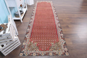 1970'lerden Anadolu kökenli ikat desenli el dokuma vintage yolluk, 110x358 cm