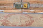 1970'lerden Anadolu kökenli oryantal desenli el dokuma vintage yolluk, 112x387 cm