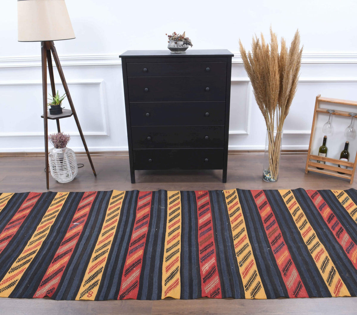 4x14 Wool Vintage Kilim Runner Rug