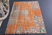 El yapımı vintage halı 91x122 cm oryantal desenli yün - detay görünümü