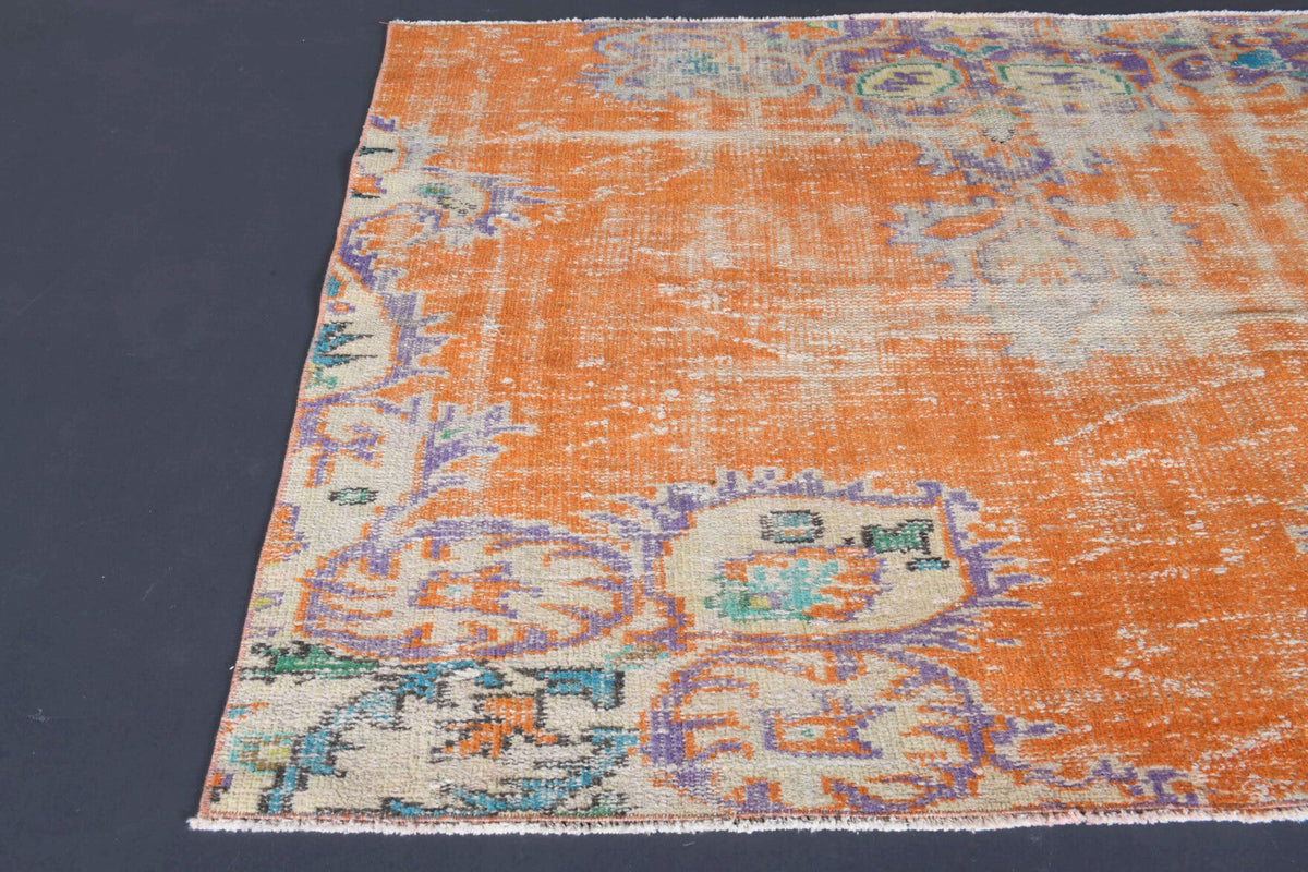 El yapımı vintage halı 91x122 cm oryantal desenli yün - desen detayı