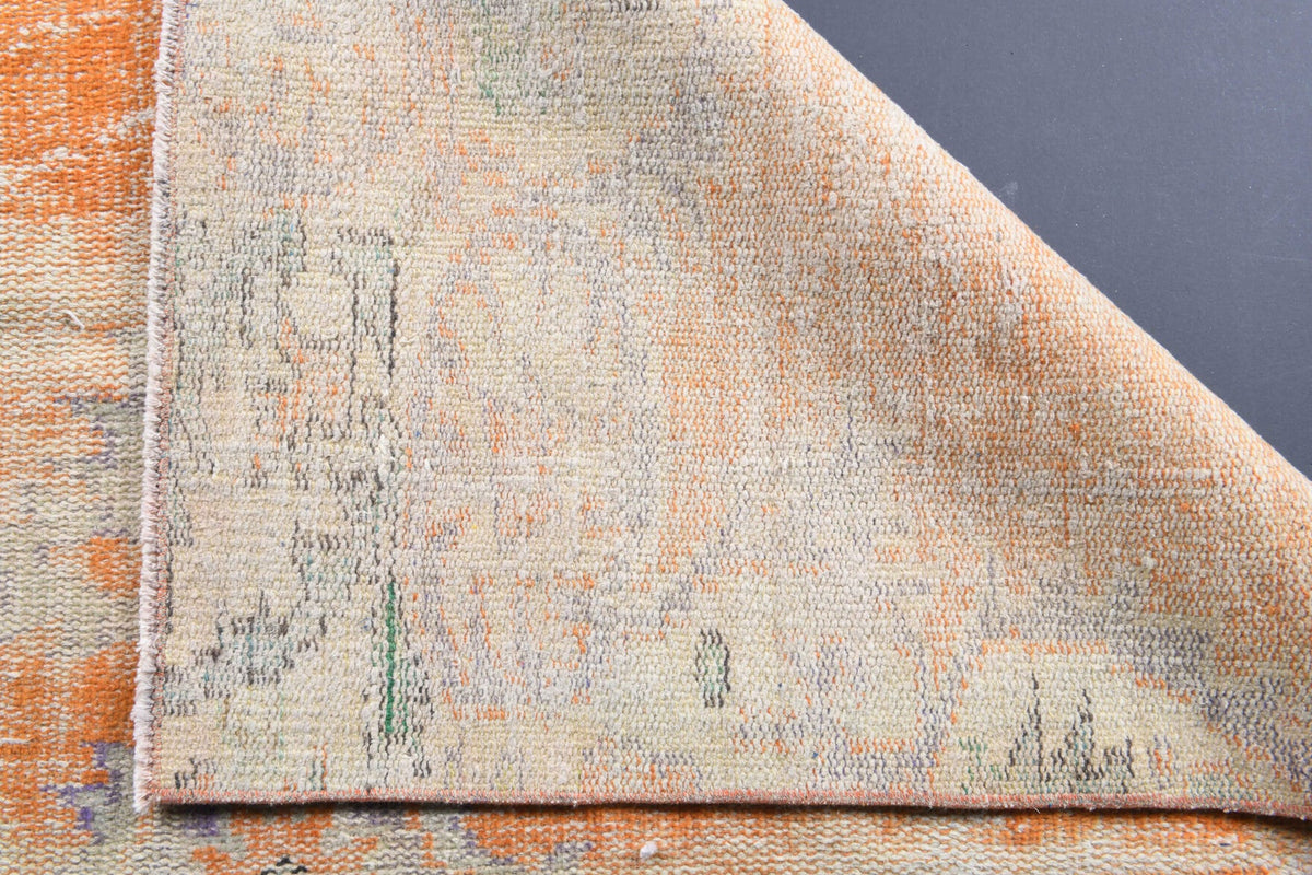 El yapımı vintage halı 91x122 cm oryantal desenli yün - üstten görünüm