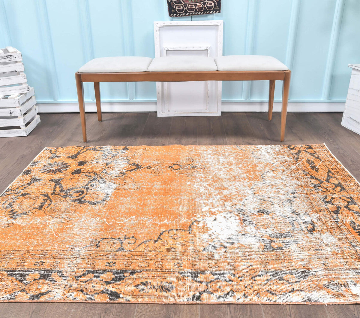 4x6 Vintage Handmade Anatolian Area Rug