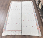 1960'lardan Anadolu kökenli kilim motifli el dokuma vintage kilim, 126x190 cm
