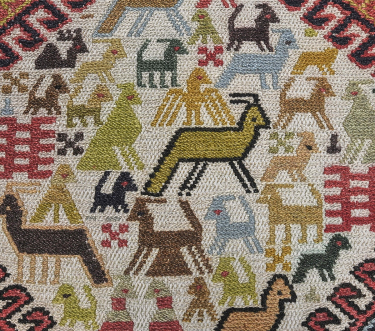 Kahverengi, kırmızı ve turuncu renkli el dokuma vintage kilim, yün hav, pamuk taban