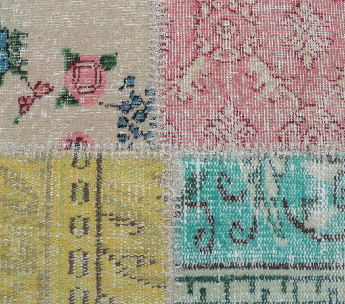 4x6 Vintage Patchwork Colorful Handmade Area Rug