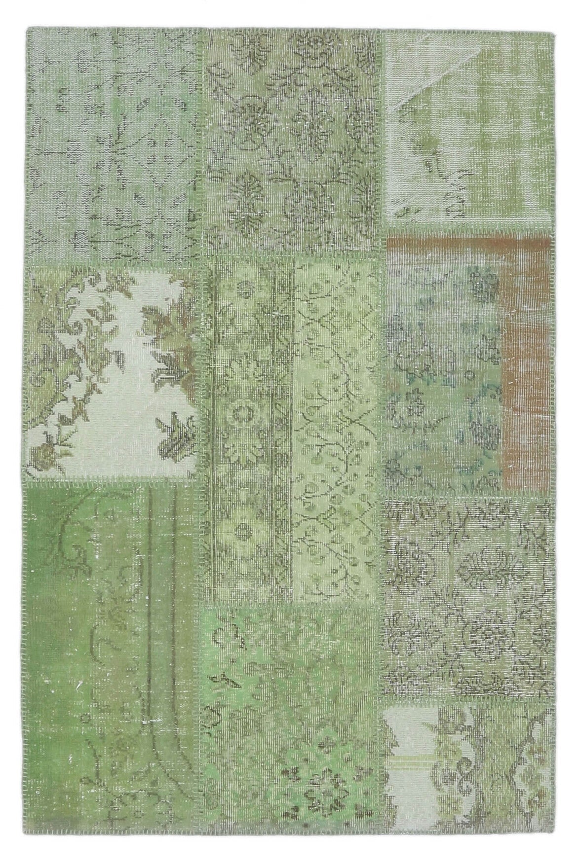 4x6 Vintage Patchwork Green Area Rug