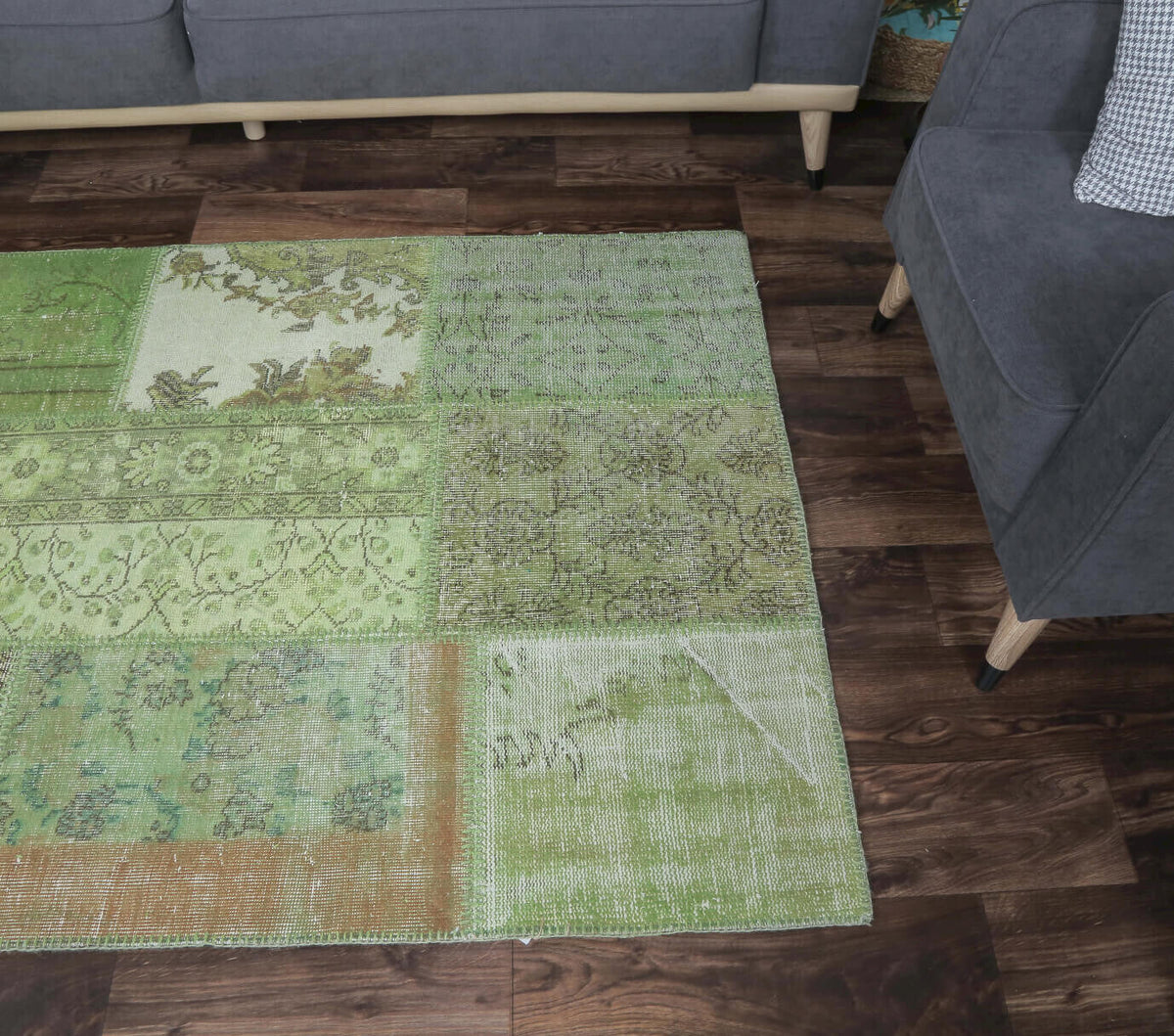 Tek parça patchwork vintage halı 121x184 cm (2,23 m²) – Pera Halı
