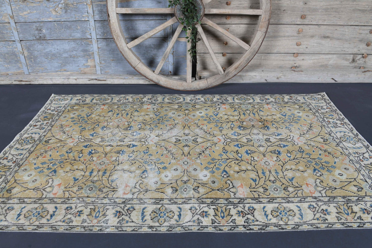 4x7 Handmade Antique Area Rug