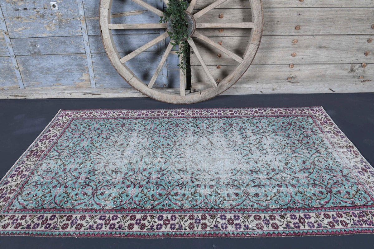 4x7 Handmade Vintage Area Rug