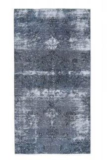 El yapımı vintage halı 117x224 cm çiçek desenli desenli yün - açık alan görünümü