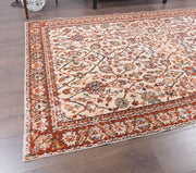 El yapımı vintage halı 135x218 cm çiçek desenli desenli yün - detay görünümü