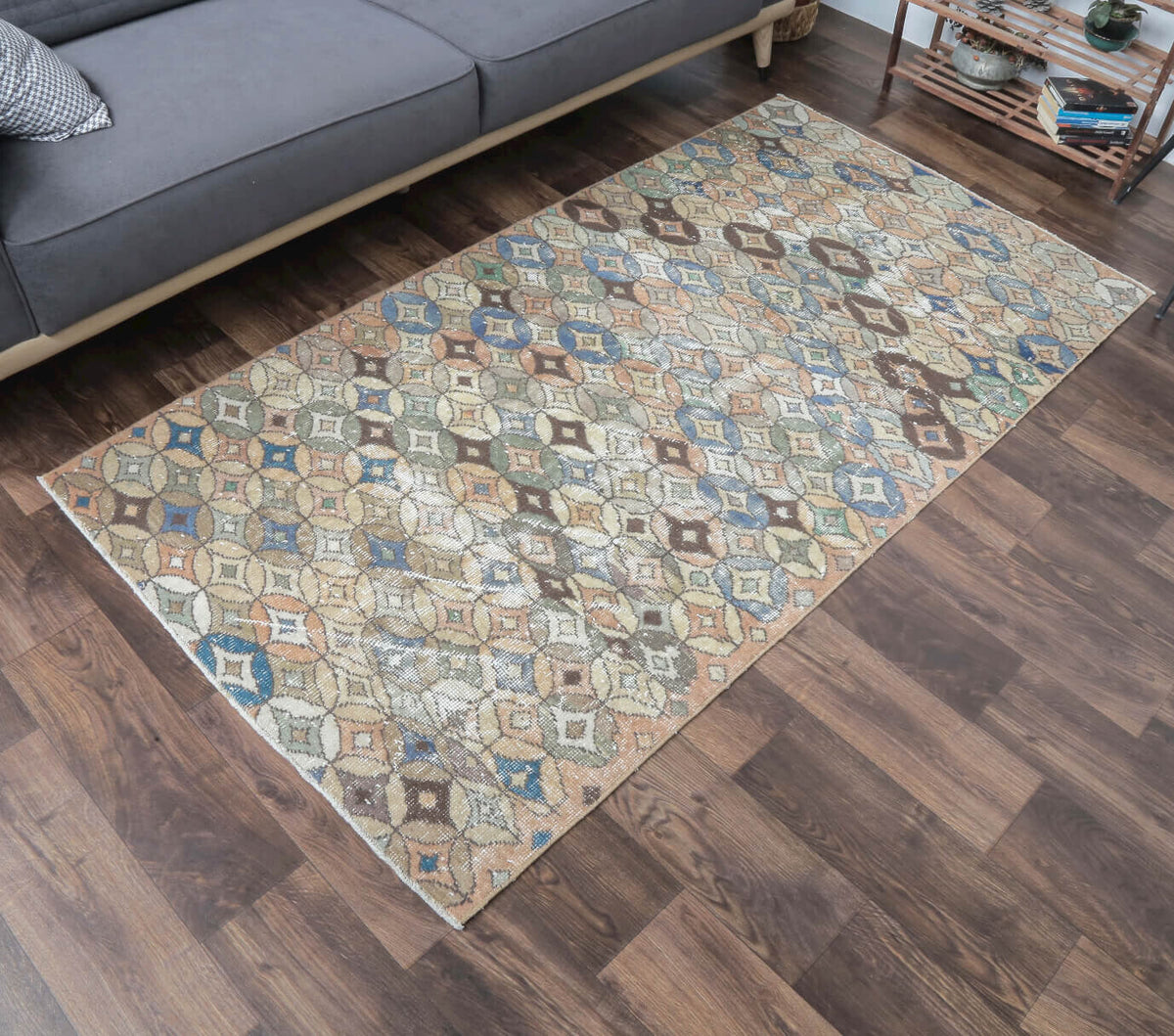4x7 Vintage Handmade Anatolian Retro Rug