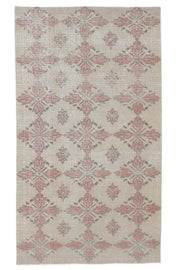 4x7 Vintage Handmade Floral Anatolian Area Rug