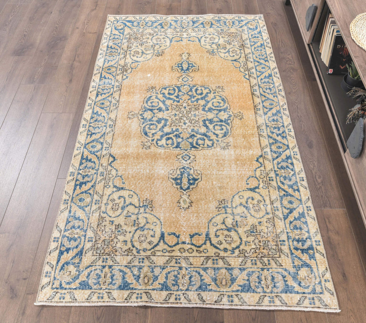 4x7 Vintage Handmade Orange Area Rug