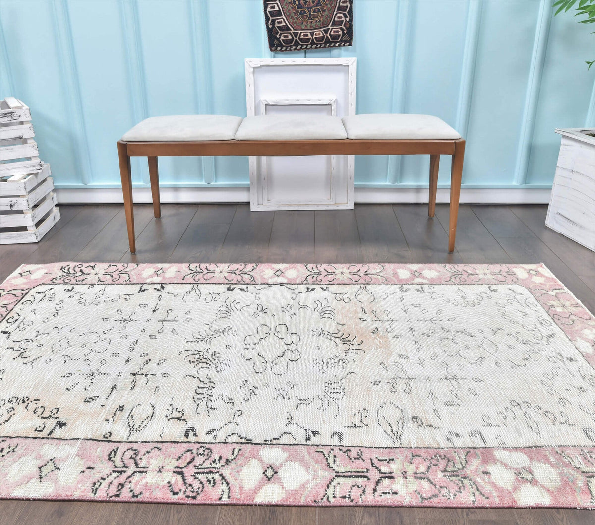 4x7 Vintage Handmade Anatolian Area Rug
