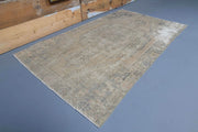 El yapımı vintage halı 122x203 cm oryantal desenli yün - detay görünümü